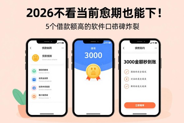 2026不看当前逾期也能下！这5个借款额度高的软件口碑炸裂，3000金额秒到账