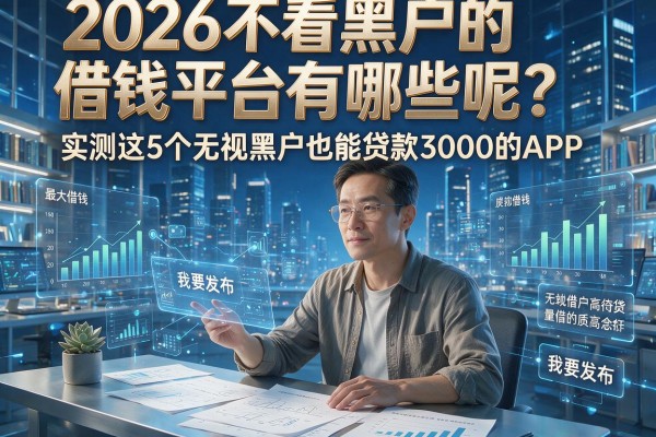 2026不看黑户的借钱平台有哪些呢？实测这5个无视黑户也能贷款3000的APP