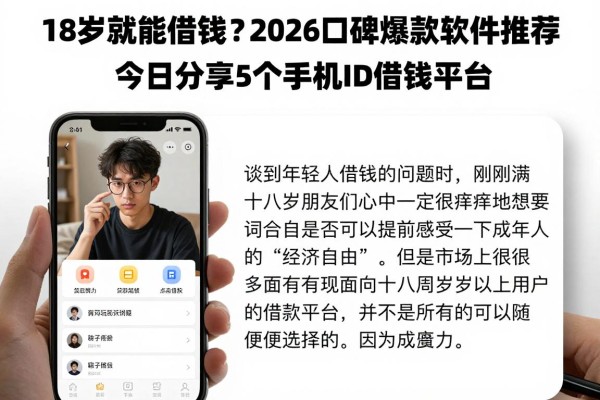 18岁就能借钱?2026口碑爆款软件推荐!今日分享5个手机ID借钱平台