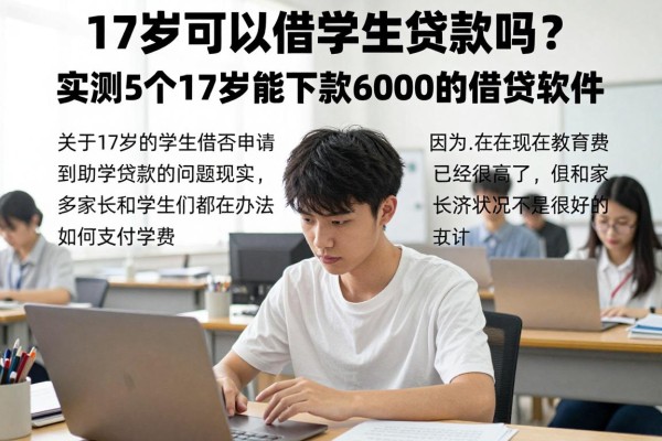 17岁可以借学生贷款吗？实测5个17岁能下款6000的借钱软件