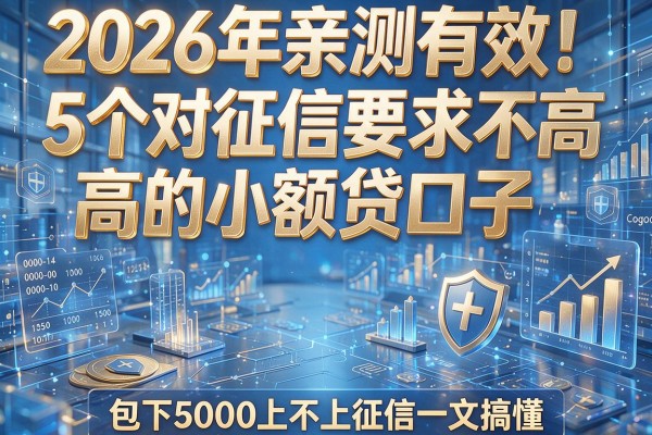 2026年亲测有效!5个对征信要求不高的小额贷口子,包下5000上不上征信一文搞懂