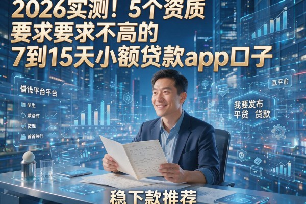 2026实测！5个资质要求不高的7到15天小额贷款app口子，稳下款推荐