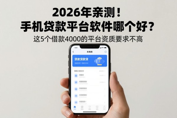 2026年亲测！手机贷款平台软件哪个好？这5个借款4000的平台资质要求不高