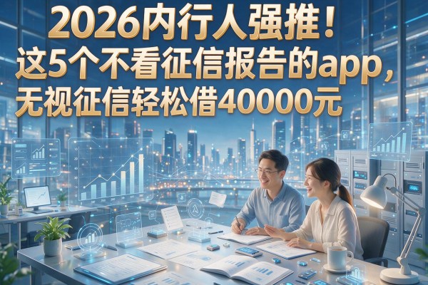 2026内行人强推！这5个不看征信报告的app，无视征信轻松借40000元