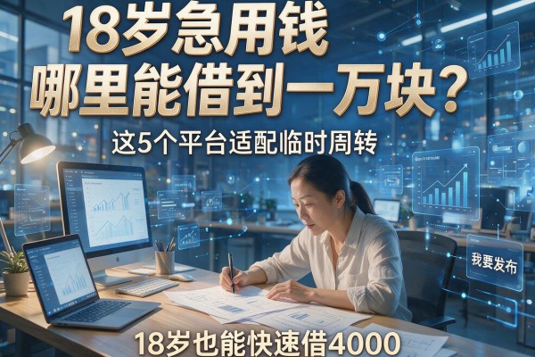 18岁急用钱哪里能借到一万块?这5个平台适配临时周转,18岁也能快速借4000