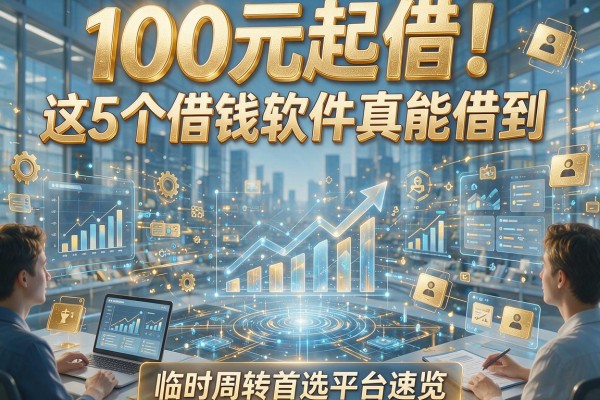 100元起借!这5个借钱软件真能借到,临时周转首选平台速览