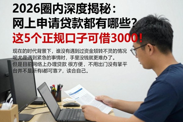 2026圈内深度揭秘:网上申请贷款都有哪些?这5个正规口子可借3000!