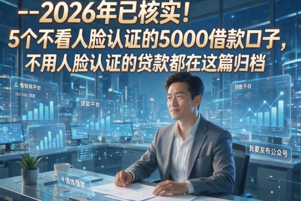 --2026年已核实!5个不看人脸认证的5000借款口子,不用人脸认证的贷款都在这篇归档--