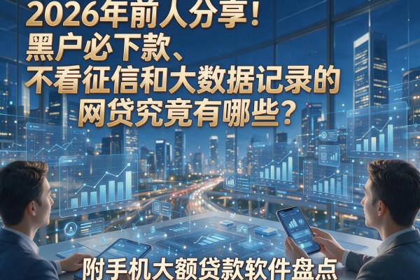2026年前人分享！黑户必下款、不看征信和大数据记录的网贷究竟有哪些？附手机大额贷款软件盘点