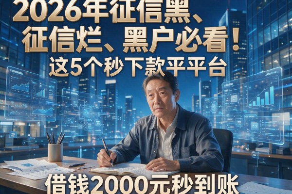 2026年征信黑、征信烂、黑户必看!这5个秒下款平台,借钱2000元秒到账