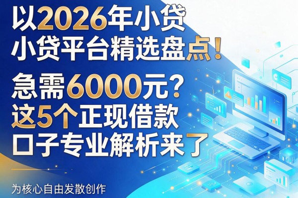 2026年小贷平台精选盘点！急需6000元？这5个正规借款口子专业解析来了