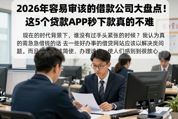 2026年容易审核的借款公司大盘点！这5个贷款APP秒下款真的不难