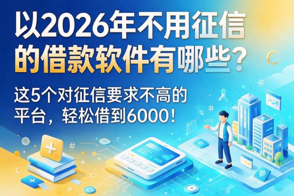 2026年不用征信的借款软件有哪些?这5个对征信要求不高的平台,轻松借到6000!