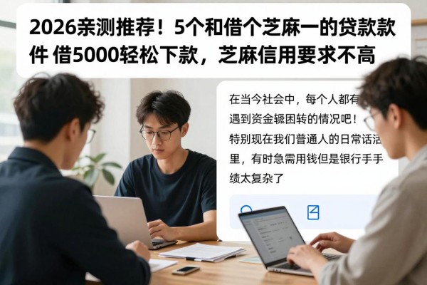 2026亲测推荐!5个和借个芝麻一样的贷款软件,借5000轻松下款,芝麻信用要求不高