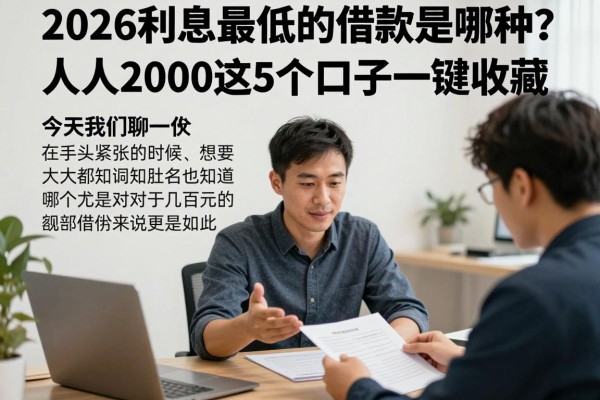 2026利息最低的借款是哪种？人人2000这5个口子一键收藏！