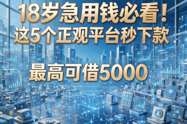 18岁急用钱必看！这5个正规平台秒下款，最高可借5000