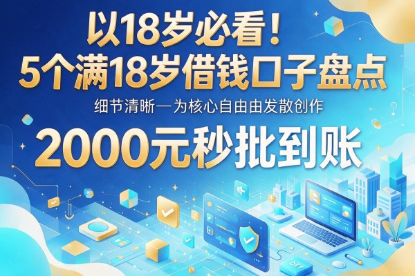 18岁必看!5个满18岁借钱口子盘点,2000元秒批到账