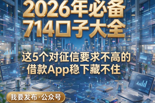 2026年必备714口子大全，这5个对征信要求不高的借款App稳下藏不住！
