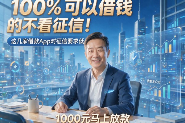100%可以借钱的不看征信!这几家借款App对征信要求低,1000元马上放款