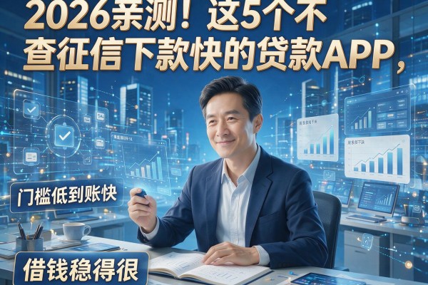 2026亲测！这5个不查征信下款快的贷款APP，门槛低到账快，借钱稳得很