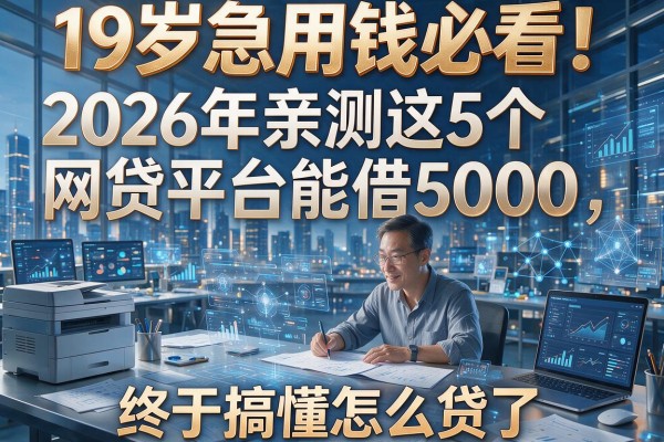 19岁急用钱必看！2026年亲测这5个网贷平台能借5000，终于搞懂怎么贷了