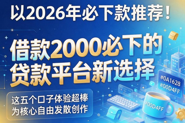 2026年必下款推荐！借款2000必下的贷款平台新选择，这五个口子体验超棒