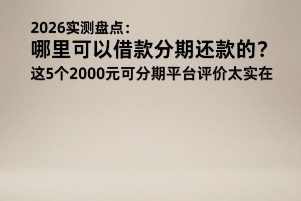 2026实测盘点:哪里可以借款分期还款的?这5个2000元可分期平台评价太实在