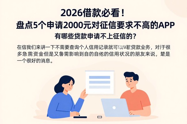 2026借款必看！盘点5个申请2000元对征信要求不高的APP，有哪些贷款申请不上征信的？