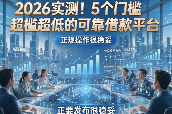 2026实测！5个门槛超低的可靠借款平台，正规操作很稳妥