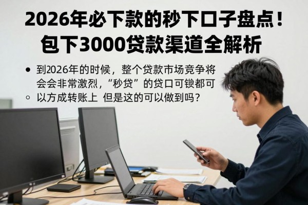 2026年必下款的秒下口子盘点！包下3000贷款渠道全解析