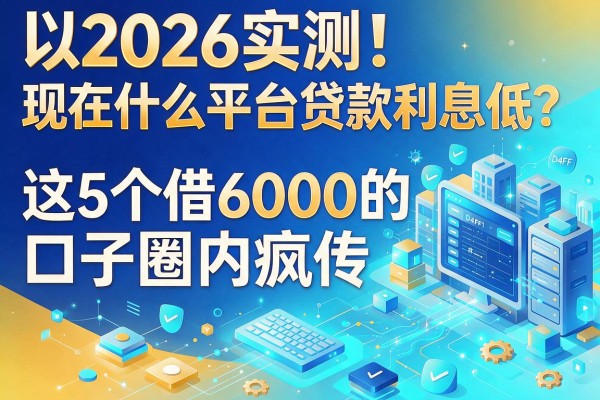2026实测!现在什么平台贷款利息低?这5个借6000的口子圈内疯传
