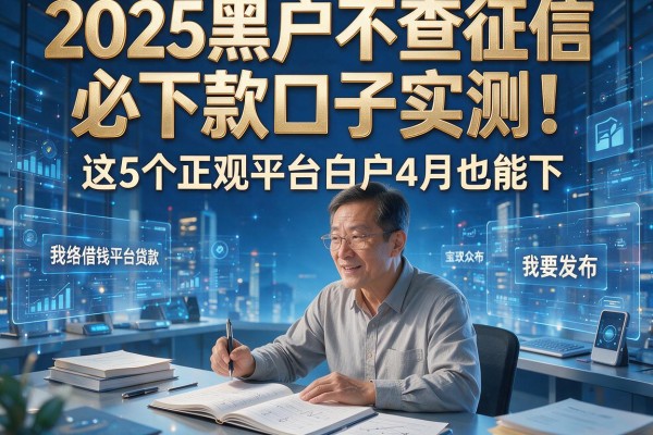 2025黑户不查征信必下款口子实测！这5个正规平台白户4月也能下