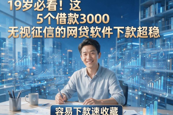 19岁必看！这5个借款3000无视征信的网贷软件下款超稳，容易下款速收藏