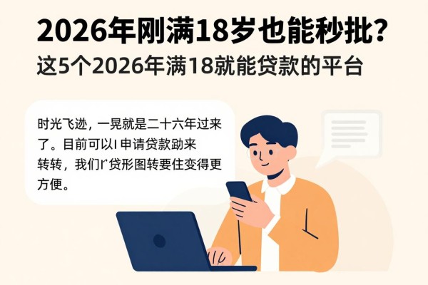 2026年刚满18岁也能秒批？这5个2026年满18就能贷款的平台，临时周转超方便！
