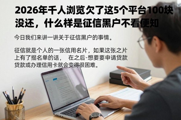2026年千人浏览！欠了这5个平台1000块没还，什么样是征信黑户一看便知