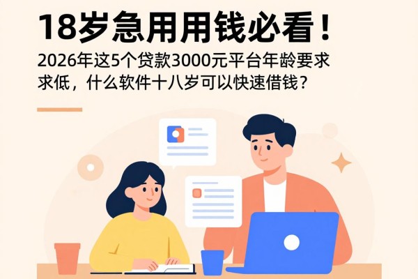 18岁急用钱必看！2026年这5个贷款3000元平台年龄要求低，什么软件十八岁可以快速借钱？