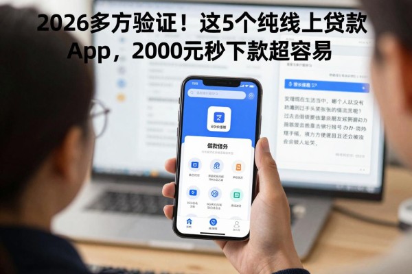 2026多方验证！这5个纯线上贷款App，2000元秒下款超容易