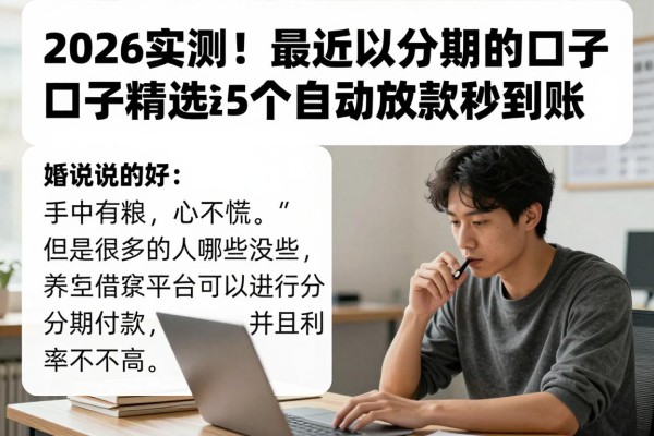 2026实测！最近可以分期的借款口子精选这5个，自动放款秒到账
