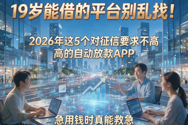 19岁能借的平台别乱找！2026年这5个对征信要求不高的自动放款APP，急用钱时真能救急