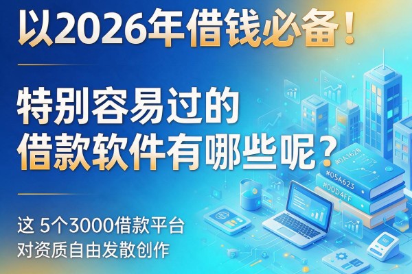 2026年借钱必备！特别容易过的借款软件有哪些呢？这5个3000借款平台对资质要求不高