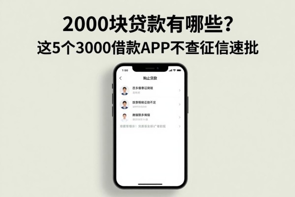 2000块贷款有哪些？这5个3000借款APP不查征信速批