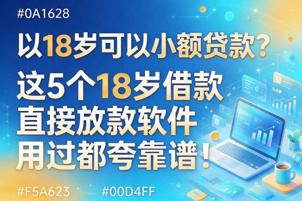 18岁可以小额贷款？这5个18岁借款直接放款软件，用过都夸靠谱！