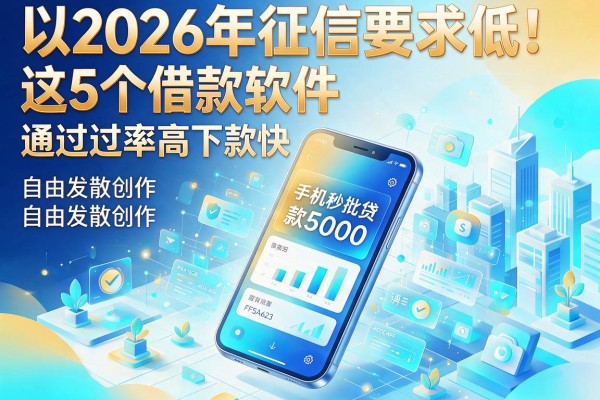 2026年征信要求低！这5个借款软件手机秒批贷款5000，通过率高下款快
