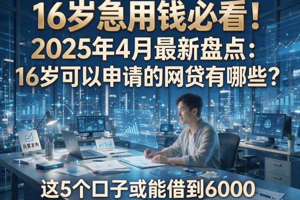 16岁急用钱必看！2025年4月最新盘点：16岁可以申请的网贷有哪些？这5个口子或能借到6000