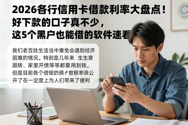 2026各行信用卡借款利率大盘点！好下款的口子真不少，这5个黑户也能借的软件速看
