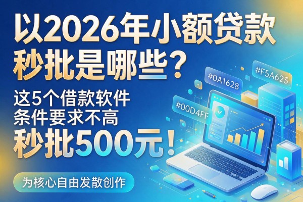 2026年小额贷款秒批是哪些？这5个借款软件条件要求不高，秒批500元！