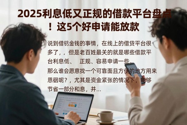 2025利息低又正规的借款平台盘点！这5个好申请能放款