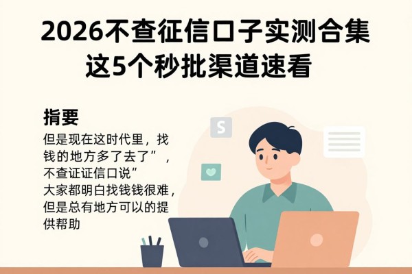 2026不查征信口子实测合集!这5个秒批渠道速看