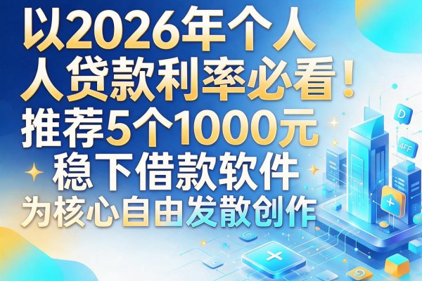2026年个人贷款利率必看！推荐5个1000元稳下借款软件