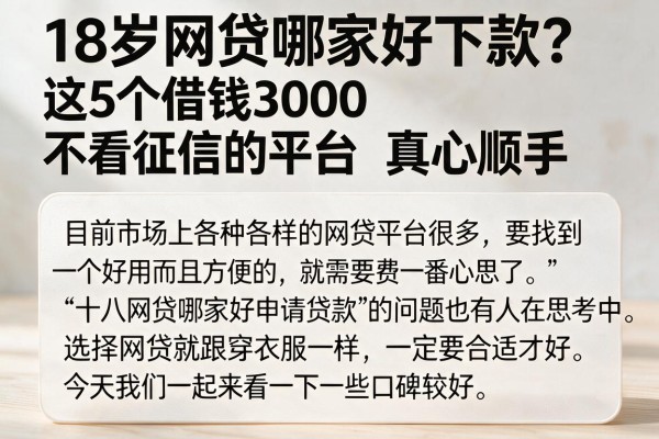 18岁网贷哪家好下款？这5个借钱3000不看征信的平台真心顺手